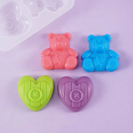 Силиконовая форма "медведь и сердце 4"