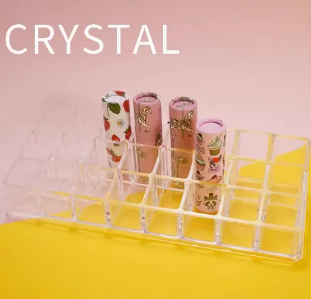 Подставка, органайзер, контейнер акриловый для помады, кистей, косметики 24 секции